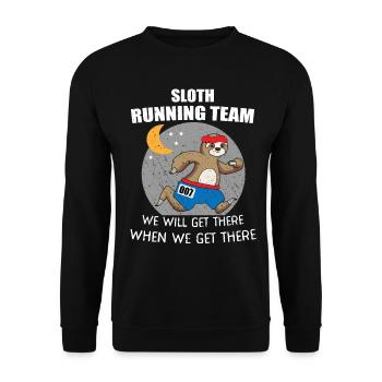 Sloth Marathon Sport Coureur Sloth Running Team - Sweat-shirt Unisexe - noir - Devant - Alina (178cm) & Michal (187cm)