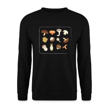 Mushrooms Collect mushroom chanterelle gift - Unisex Sweatshirt - black - Front - Alina (178cm) & Michal (187cm)