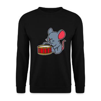 Baby Child Kids Drum Mouse Music Gift Sweet - Unisex Sweatshirt - black - Front - Alina (178cm) & Michal (187cm)