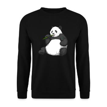 Thick Panda Gift Panda Bear Bear Bamboo Environment - Unisex Sweatshirt - black - Front - Alina (178cm) & Michal (187cm)