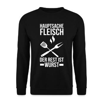 grill - Unisex Sweatshirt - black - Front - Alina (178cm) & Michal (187cm)