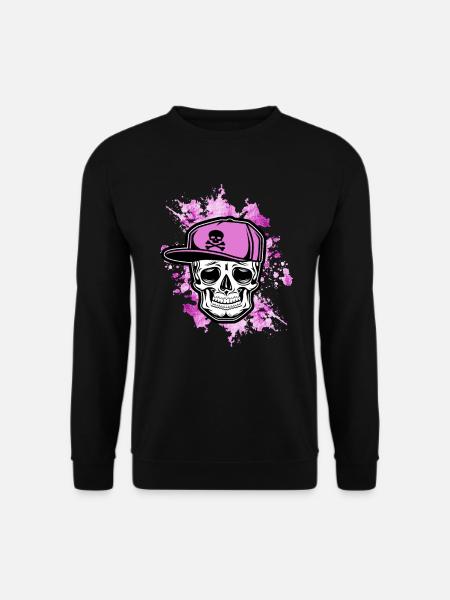 Skull Girl Basecap Pink Totenkopf Old School - Unisex Pullover - Schwarz