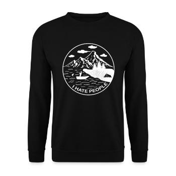 I hate people I hate people - Unisex Sweatshirt - black - Front - Alina (178cm) & Michal (187cm)