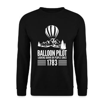 Balloon - Balloon Pilot depuis 1783 - Sweat-shirt Unisexe - noir - Devant - Alina (178cm) & Michal (187cm)