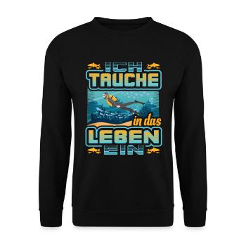 Taucher, Tauchen, Dive, Diving - Unisex Pullover - Schwarz - Vorne - Alina (178cm) & Michal (187cm)