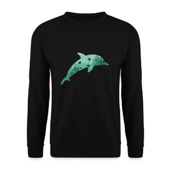 Dolphin Dolphin - Unisex Sweatshirt - black - Front - Alina (178cm) & Michal (187cm)