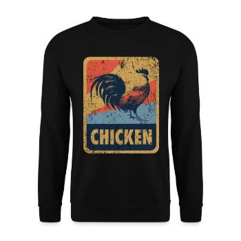 Chicken - Unisex Sweatshirt - black - Front - Alina (178cm) & Michal (187cm)
