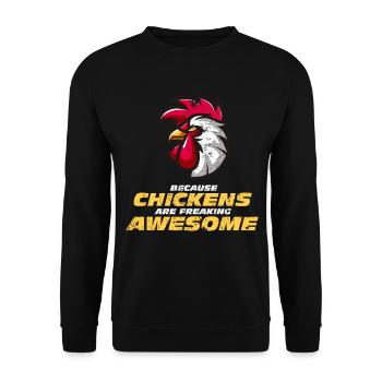 Poulet - Sweat-shirt Unisexe - noir - Devant - Alina (178cm) & Michal (187cm)