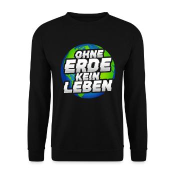Ohne Erde kein Leben - Unisex Pullover - Schwarz - Vorne - Alina (178cm) & Michal (187cm)