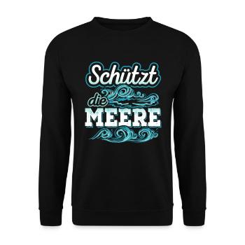 Schützt die Meere - Unisex Pullover - Schwarz - Vorne - Alina (178cm) & Michal (187cm)