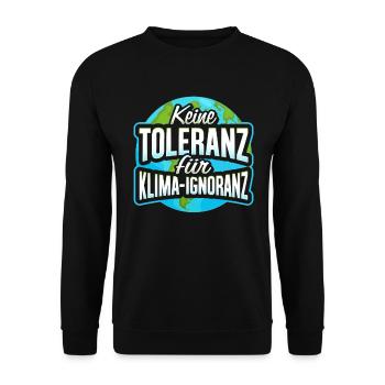Keine Toleranz für Klima Ignoranz - Unisex Pullover - Schwarz - Vorne - Alina (178cm) & Michal (187cm)