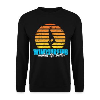 Windsurfen - Unisex Pullover - Schwarz - Vorne - Alina (178cm) & Michal (187cm)
