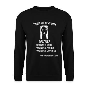Stop violence against women - Unisex Sweatshirt - black - Front - Alina (178cm) & Michal (187cm)