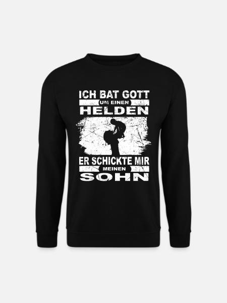 Ich bat Gott um einen Helden - Mutter und Sohn - Unisex Pullover - Schwarz