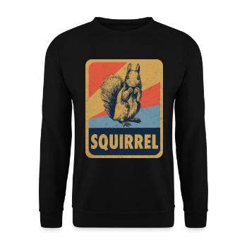 Squirrel Rodent Zoo Animal Retro Gift - Unisex Sweatshirt - black - Front - Alina (178cm) & Michal (187cm)