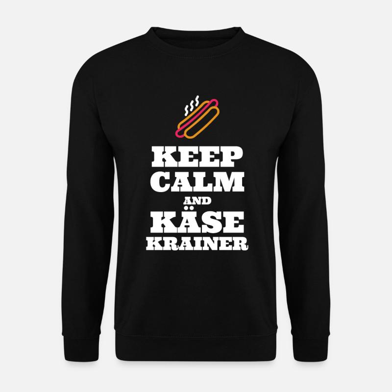 Käsekrainer Keep Calm Geschenk Würstelstand Wien - Unisex Pullover - Schwarz