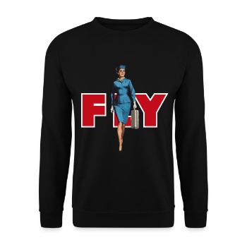 Flight Attendant Stewardess Heroine of the Skies - Unisex Sweatshirt - black - Front - Alina (178cm) & Michal (187cm)
