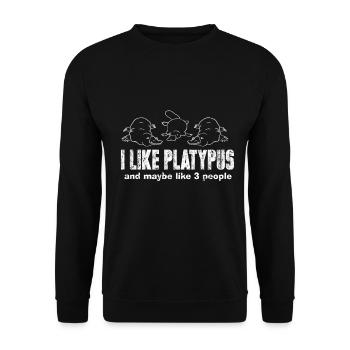 platypus - Unisex Sweatshirt - black - Front - Alina (178cm) & Michal (187cm)
