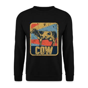 cow - Unisex Sweatshirt - black - Front - Alina (178cm) & Michal (187cm)