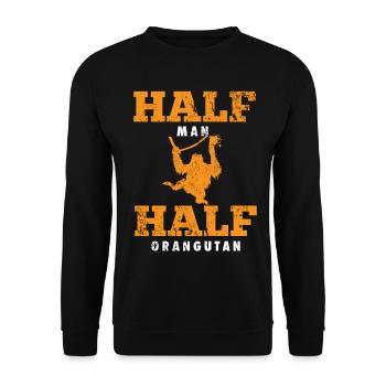 Orangutan Animal Welfare - Unisex Sweatshirt - black - Front - Alina (178cm) & Michal (187cm)