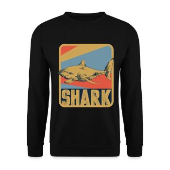 Shark fish - Unisex Sweatshirt - black - Front - Alina (178cm) & Michal (187cm)