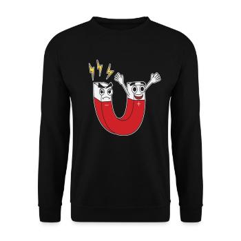 Aimant rester positif drôle d’aimants cadeaux plus - Sweat-shirt Unisexe - noir - Devant - Alina (178cm) & Michal (187cm)