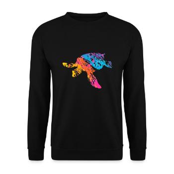 turtle - Unisex Sweatshirt - black - Front - Alina (178cm) & Michal (187cm)