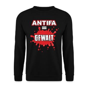 Antifa violence médias libres gauche fascistes politique - Sweat-shirt Unisexe - noir - Devant - Alina (178cm) & Michal (187cm)