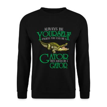 Krokodil Aligator Raubtier Reptilien Geschenk - Unisex Pullover - Schwarz - Vorne - Alina (178cm) & Michal (187cm)