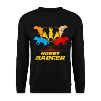 honey badger - Unisex Sweatshirt - black - Front - Alina (178cm) & Michal (187cm)