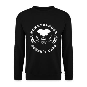 Honigdachs Raubtier - Unisex Pullover - Schwarz - Vorne - Alina (178cm) & Michal (187cm)