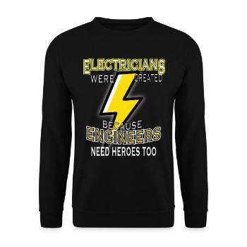 Electrician Electricity Electricity Electricity Construction Site - Unisex Sweatshirt - black - Front - Alina (178cm) & Michal (187cm)
