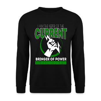 Electrician Electricity Electricity Electricity Construction Site - Unisex Sweatshirt - black - Front - Alina (178cm) & Michal (187cm)