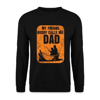 Fishing son daughter gift - Unisex Sweatshirt - black - Front - Alina (178cm) & Michal (187cm)