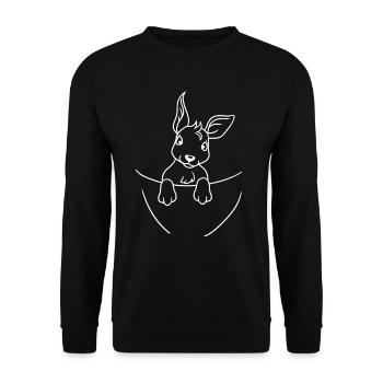 Baby Marsupial Kangaroo Kids Toddler Animals Zoo - Unisex Sweatshirt - black - Front - Alina (178cm) & Michal (187cm)