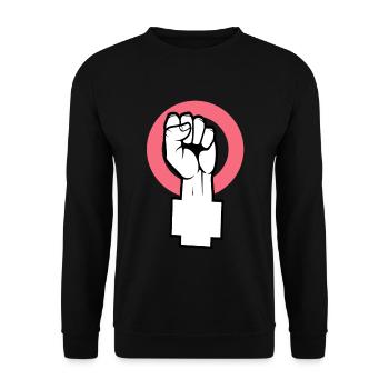 female revolution women power feminist - Unisex Sweatshirt - black - Front - Alina (178cm) & Michal (187cm)