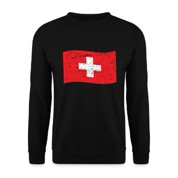 Switzerland Swiss Flag Switzerland Swiss Flag CH - Unisex Sweatshirt - black - Front - Alina (178cm) & Michal (187cm)