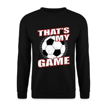 Football Soccer Sports Game - Unisex Sweatshirt - black - Front - Alina (178cm) & Michal (187cm)