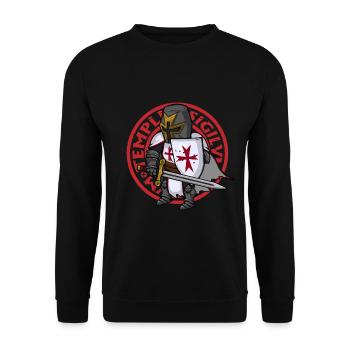 Crusader Knight Christianity Christian Crusade - Unisex Sweatshirt - black - Front - Alina (178cm) & Michal (187cm)