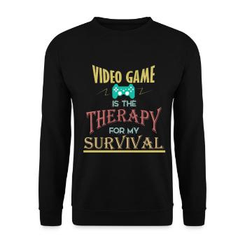 Videogame therapy gaming gamer gambler gift - Unisex Sweatshirt - black - Front - Alina (178cm) & Michal (187cm)