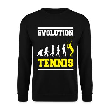 Tennis Evolution Sport Geschenk - Unisex Pullover - Schwarz - Vorne - Alina (178cm) & Michal (187cm)