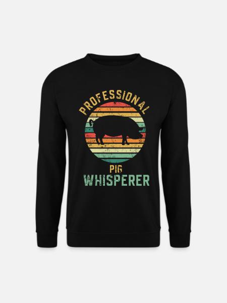 Schwein Retro Tier - Unisex Pullover - Schwarz