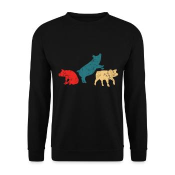 Porc - Sweat-shirt Unisexe - noir - Devant - Alina (178cm) & Michal (187cm)