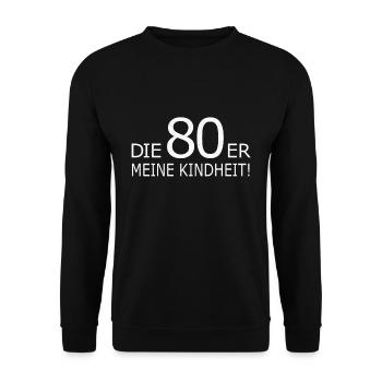 80er meine kindheit 80er Jahre 80s - Unisex Pullover - Schwarz - Vorne - Alina (178cm) & Michal (187cm)