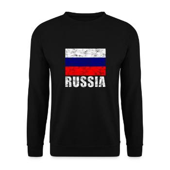 Russia flag vintage - Unisex Sweatshirt - black - Front - Alina (178cm) & Michal (187cm)