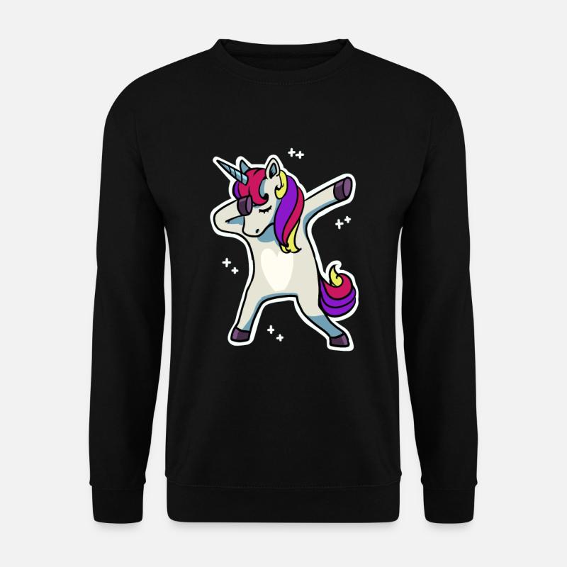Einhorn Tanz Dabbing Party Disco Electro Geschenk - Unisex Pullover - Schwarz