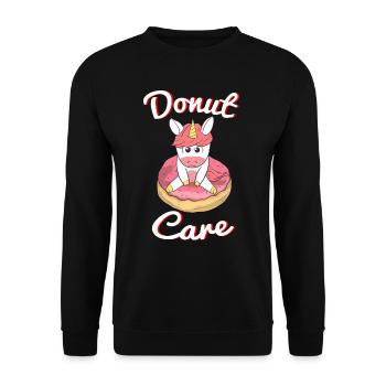 Donut Care Angry Unicorn Sour Unicorn Unicorn Fan - Unisex Sweatshirt - black - Front - Alina (178cm) & Michal (187cm)