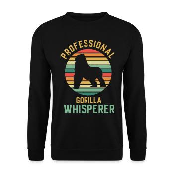 Gorilla Affe - Unisex Pullover - Schwarz - Vorne - Alina (178cm) & Michal (187cm)