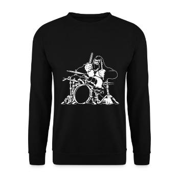 Gorilla Drums Music - Sweat-shirt Unisexe - noir - Devant - Alina (178cm) & Michal (187cm)