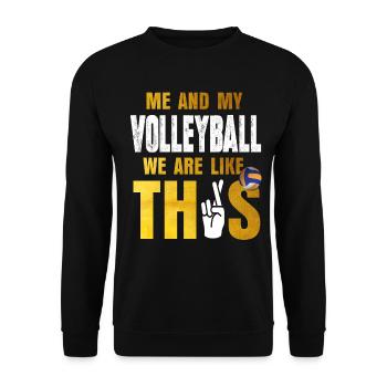 Volleyball Hobby Sport - Unisex Sweatshirt - black - Front - Alina (178cm) & Michal (187cm)